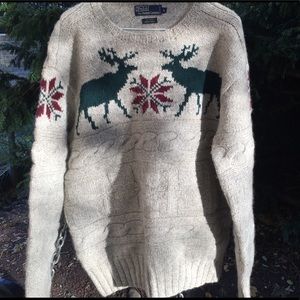 Vintage Polo Hand knit holiday sweater